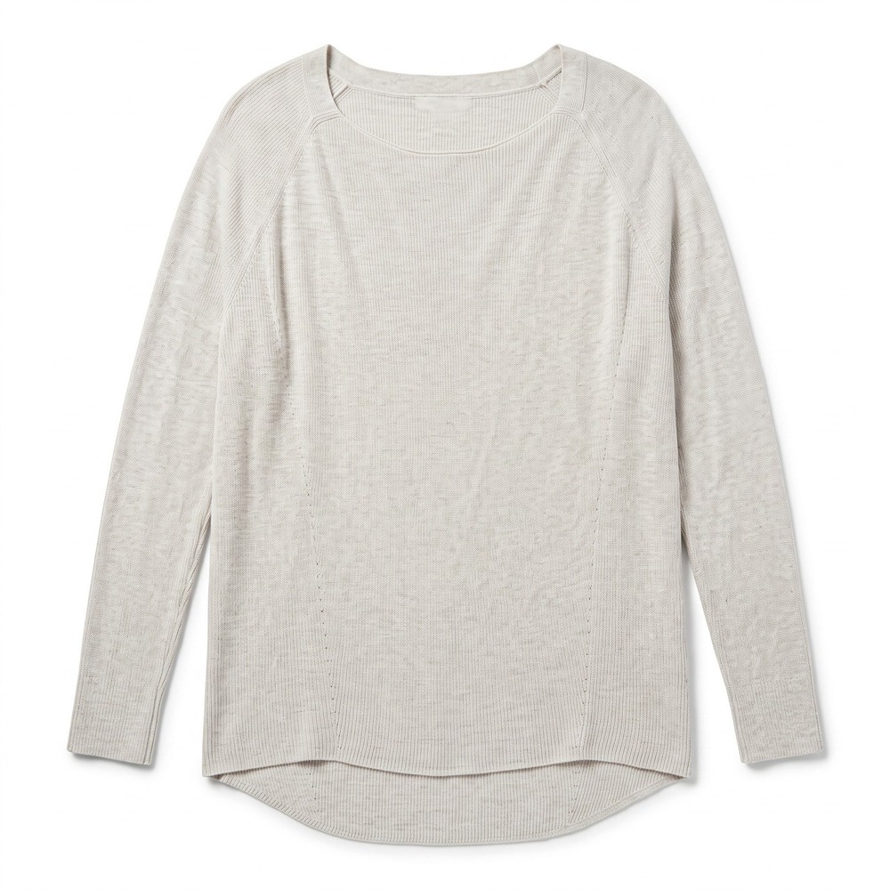Lou & Grey XS Oatmeal Womens Raglan Pullover Sweater Minimalist Cozy